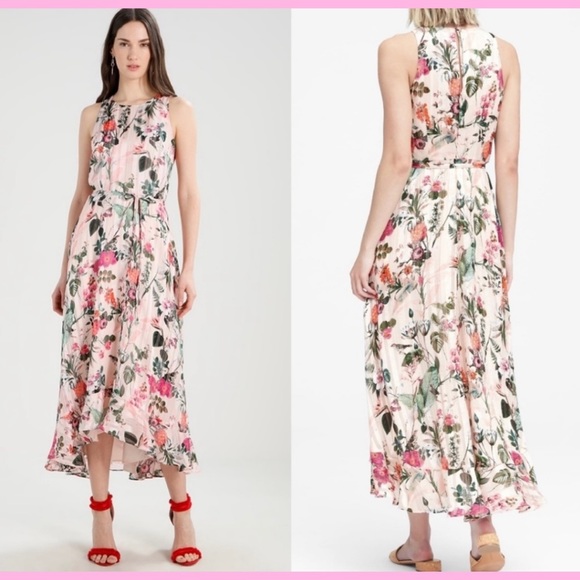 Banana Republic Pink Floral Maxi Dress Size 14 - Picture 1 of 7